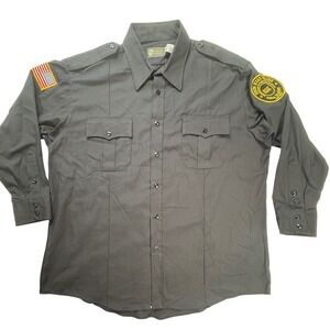 Horace Small New Dimension Mens Navy Blue Police Academy Uniform Shirt 18 33